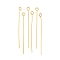 Ion Plating(IP) 304 Stainless Steel Eye Pins, Real 18K Gold Plated, 21 Gauge, 25x0.7mm, Hole: 1.9mm