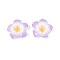 Plumeria Flower Opaque Resin Cabochons, Lilac, 20~21x20~21x4.5~5mm