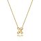 Brass Initial Pendant Box Chain Necklaces for Women, Golden, Letter X, 16.54 inch(42cm)