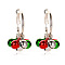 Christmas Theme Alloy Enamel Bell Chandelier Earrings, Platinum, 40mm