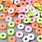 Handmade Polymer Clay Beads, Heishi Beads, for DIY Jewelry Crafts Supplies, Disc/Flat Round, Green Yellow, 6x1mm, Hole: 2mm, about 26000pcs/1000g