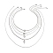 5Pcs 5 Style Heart & Bowknot & Cross Clear Cubic Zirconia Pendant Necklaces Set, 304 Stainless Steel Cable & Ball Chains Stackable Necklaces for Women, Stainless Steel, 15.39~23.62 inch(39.1~60cm), 1Pc/style