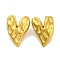 Ion Plating(IP) 304 Stainless Steel Earrings, Heart, Real 18K Gold Plated, 27.5x22mm