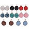 16Pcs 8 Colors Electroplate Druzy Resin Pendants, with Light Gold Iron Findings, Flat Round, Mixed Color, 16~17x12x6~7mm, Hole: 1mm, 2pcs/color