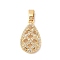 Brass Micro Pave Cubic Zirconia Pendants, Teardrop, Nickel Free, Real 18K Gold Plated, 17.5x10x2mm, Hole: 5x3mm