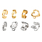 8Pcs 8 Style Triangle & Heart & Butterfly & Wave 201 & 304 Stainless Steel Open Cuff Rings Set for Men Women, Real Gold Plated & Stainless Steel Color, US Size 6 1/4~8 1/4(16.7~18.3mm), 1Pc/style