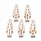 Alloy Enamel Pendants, Halloween, Cadmium Free & Lead Free, Skeleton, Light Gold, White, 26x10x1.5mm, Hole: 1.8mm