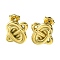 Ion Plating(IP) 304 Stainless Steel Stud Earrings, Knot, Real 14K Gold Plated, 15.5x17mm