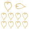 10Pcs Brass Pendants, Heart Charms, with Jump Ring, Long-Lasting Plated, Lead Free & Cadmium Free, Real 18K Gold Plated, 25.5x18.5x2mm, Hole: 3mm, 10pcs/set