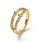 Brass Micro Pave Clear Cubic Zirconia Ring Components, Loop Ring Base, Long-Lasting Plated, Rack Plating, Lead Free & Cadmium Free, Real 18K Gold Plated, 7mm, Hole: 1mm, Inner Diameter: 17mm