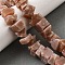 Natural Peach Moonstone Beads Strands, Raw Rough Stone, Nuggets, 7~16x6~17x3~11mm, Hole: 0.9~1mm, about 14~28pcs/strand, 7.48~8.43''(19~21.4cm)