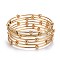 Fashion 201 Stainless Steel Bangle Sets, with Round Beads, Golden, 2-1/2 inch(6.3cm), 7pcs/set