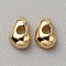 Brass Charms, Real 14K Gold Plated, Teardrop, 5x3x2mm, Hole: 1.4mm, 50pcs/bag