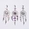 Natural Chip Gemstone Pendant Decorations, with Alloy Findings and Brass Lobster Claw Clasps, 94.5mm