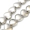 Electroplate Glass Beads Strands, Heart, Platinum Plated, 9.5x10.5x5mm, Hole: 0.9mm, about 44pcs/strand, 15.75''(40cm)