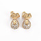 Brass Micro Pave Clear Cubic Zirconia Charms, Nickel Free, Purse, Real 18K Gold Plated, 14.5x7x4mm, Hole: 1.4mm