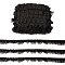 Satin Chiffon Double Ruffled Lace Trim, Garment Accessories, Black, 1-5/8 inch(40mm), about 32.81 Yards(30m)/Card