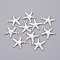 Tibetan Style Alloy Pendants, Cadmium Free & Nickel Free & Lead Free, Starfish/Sea Stars, Silver, 19.5x19x2mm, hole: 2mm.