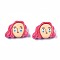 Opaque Resin Cabochons, Human Face, Hot Pink, 15x20x6mm