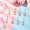Flower Angel Acrylic & ABS Plastic Imitation Pearl Pendant Decoration, with Zinc Alloy Lobster Claw Clasps, Mixed Color, 45~48mm