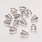 Brass Snap On Bails, with Rhinestones, Platinum, 13.5x6.5mm
