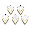 316 Surgical Stainless Steel Charms, with Shell, Real 14K Gold Plated, Triangle, Seashell Color, 11.5x8x1mm, Hole: 1mm