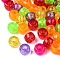 Transparent Acrylic European Beads, with Glitter Powder, Large Hole Beads, Rondelle, Mixed Color, 9x6.5mm, Hole: 4mm