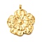 304 Stainless Steel Pendants, Ion Plating(IP, Flower Charm, Real 14K Gold Plated, 30x26x4mm, Hole: 2.5mm