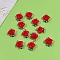 Opaque Resin Pendants,  Rose Charm, with Platinum Iron Loop, Red, 17.5x13.5x7mm, Hole: 2mm