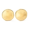 Ion Plating(IP) 304 Stainless Steel Flat Round Ear Studs for Women, Real 18K Gold Plated, 12x12.5mm
