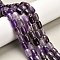 Natural Amethyst Beads Strands, Column, 12~13x8~9mm, Hole: 1.2mm, about 26pcs/strand, 15.67''(39.8cm)