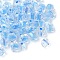 69Pcs Glass Seed Beads, Cube, Faceted, Dodger Blue, 4.5x4.5x4.5mm, Hole: 1mm