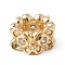 Eco-Friendly Rack Plating Brass Micro Pave Cubic Zirconia European Beads, Large Hole Beads, Long-Lasting Plated, Lead Free & Cadmium Free, Flower, Real 18K Gold Plated, 6x6.5x3.5mm, Hole: 3.5mm