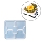 DIY Ornaments for Clips Silicone Molds, Resin Casting Molds, for UV Resin & Epoxy Resin Jewelry Craft Making, Trapezoid Pattern, 103x93x5.5mm, Hole: 3mm, Inner Diameter: 46x41x5mm