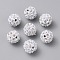 Handmade Polymer Clay Beads, with Rhinestone and Resin Flower, White, 18mm, Hole: 3mm
