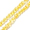 Transparent Glass Beads, with Glitter Powder, Star, Gold, 7.5~8x8.3x4mm, Hole: 0.7~1mm, about 50pcs/strand, 14.72~14.92 inch(37.4~37.9cm)