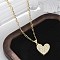 Brass Micro Pave Clear Cubic Zirconia Heart Pendant Necklaces for Women, Real 18K Gold Plated, 17.72 inch(45cm)