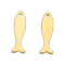 Ion Plating(IP) 201 Stainless Steel Charms, Sardine Fish, Real 18K Gold Plated, 15x4.5x1mm, Hole: 1.2mm
