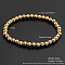 Shell Round Beads Stretch Bracelets for Men Women, Golden, 7-1/2 inch(19cm)