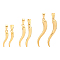6Pcs 3 Style 304 Stainless Steel Pendants, Italian Horn, Golden, 26~43x6~9x3.5~5.5mm, Hole: 7~9x3~4mm, 2pcs/style