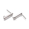 Non-Tarnish 304 Stainless Ear Stud Components, with Loop, Rectangle, Stainless Steel Color, 15.5x2x2mm, Hole: 1.5mm, Pin: 0.8mm