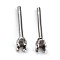 Non-Tarnish 304 Stainless Steel Stud Earring Settings, Prong Earring Settings, Flat Round, Stainless Steel Color, Fit for 2mm Rhinestone, 2mm, Pin: 0.8mm