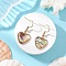 Natural Paua Shell Dangle Earrings, with 304 Stainless Steel Earring Hooks, Golden, Heart, 33x15mm