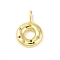 Brass Micro Pave Cubic Zirconia Pendants, Cadmium Free & Nickel Free & Lead Free, Real 18K Gold Plated, Donut, Colorful, 26x18x3.8mm, Hole: 5.8x3mm