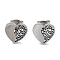 304 Stainless Steel Stud Earrings, Heart, Stainless Steel Color, 10x9mm, Pin: 0.8mm