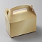 Foldable Cardboard Boxes with Handle Hole, Rectangle, Gold, 16x9.5x15.8cm