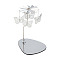 430 and 201 Stainless Steel Rotating Candlestick Tealight Candle Holder, with Iron Butterfly, for Wedding Christmas Party Decoration, Stainless Steel Color, 13x10.5x19cm
