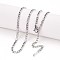 3MM 304 Stainless Steel Figaro Chain Necklaces, Non-Tarnish, Stainless Steel Color, 15.75 inch(40cm)