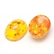 Imitated Beeswax Resin Oval Flat Back Cabochons, Gold, 10x8x4.5mm