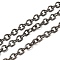 Iron Cable Chains, Soldered, with Spool, Oval, Lead Free & Nickel Free, Gunmetal, 4x3.5x0.8mm, about 328.08 Feet(100m)/roll